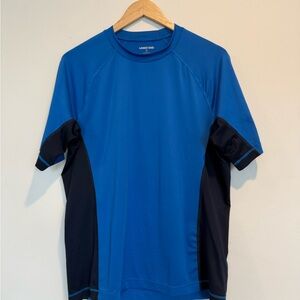 Lands' End Men's Two-Tone Blue Rash Guard